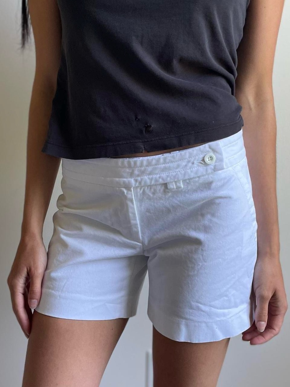 Coach Low Rise White Cotton Shorts